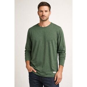 Kinetix Casual Luxury Long Sleeve Shirt NWT XXL Green Heather Cotton Blend